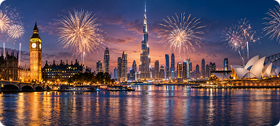 Top Five Destinations to Fly to for New Year's Celebrations